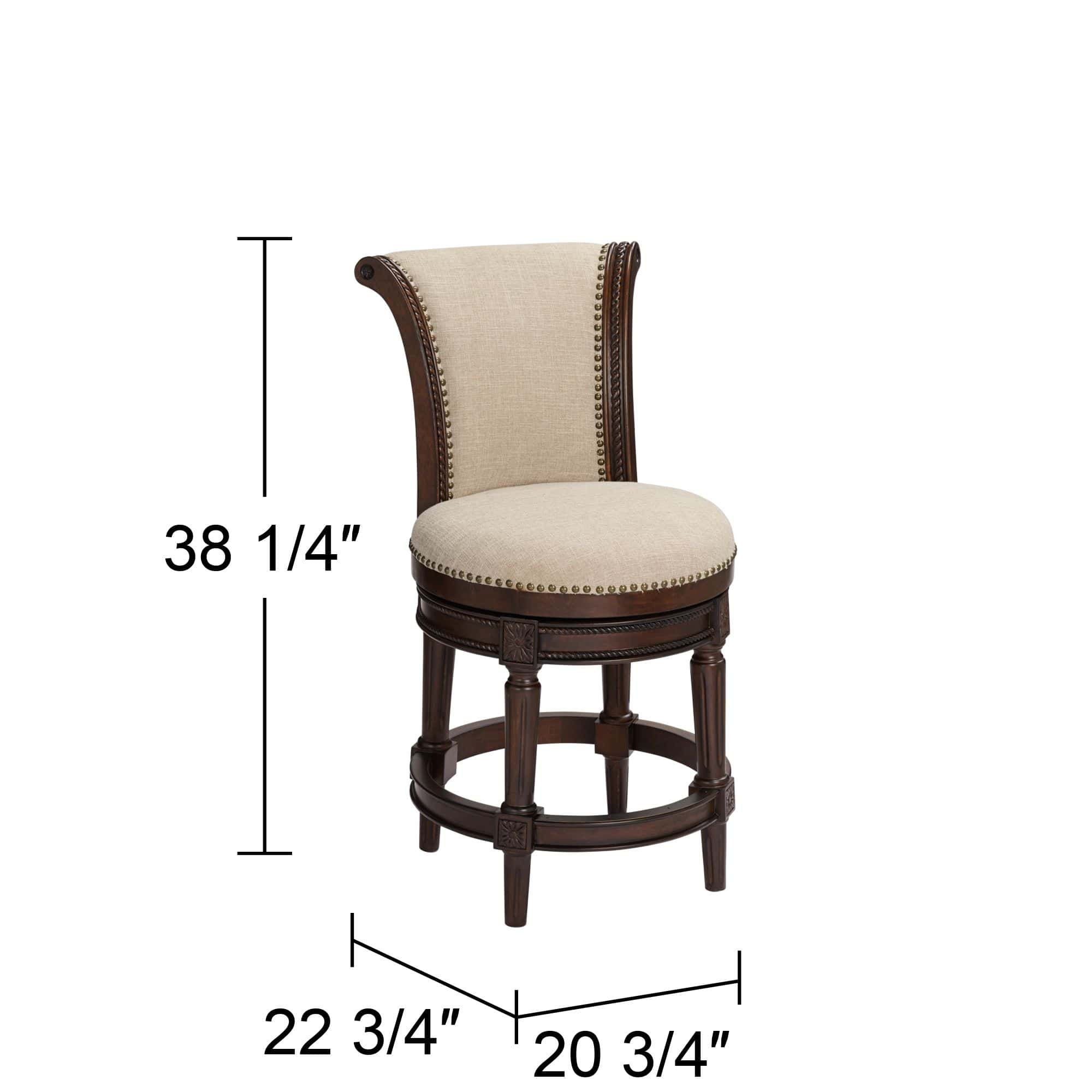 55 Downing Street Addison 24 1/2" Erin Cream Fabric Swivel Counter Stool
