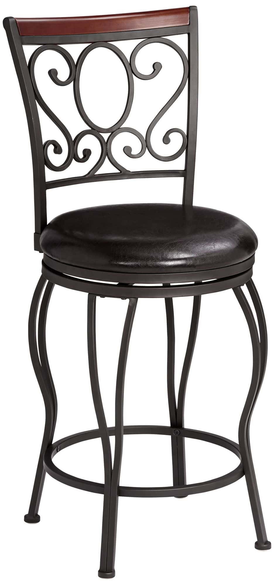 55 Downing Street Alberta 24" High Traditional Style Swivel Counter Stools Set of 2