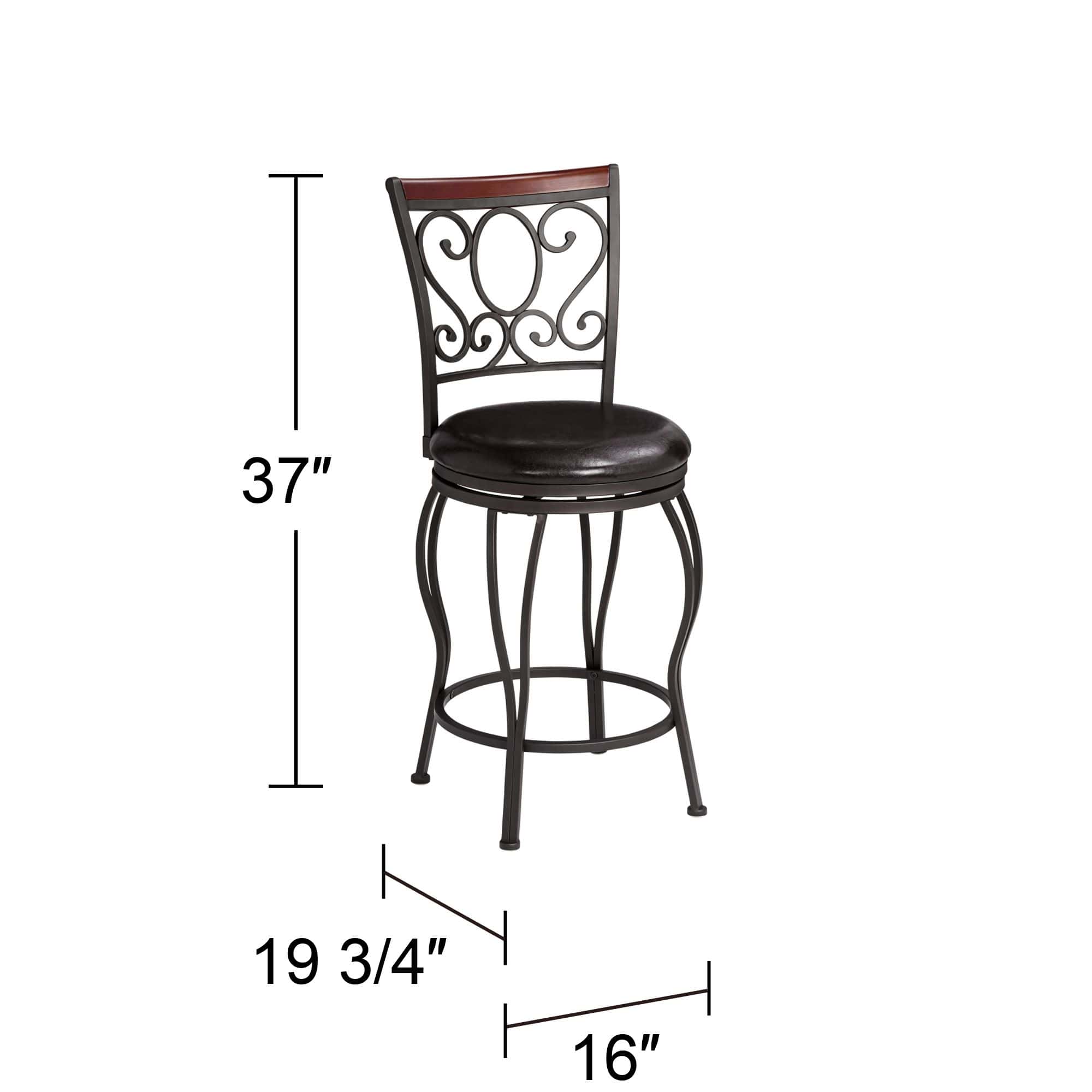 55 Downing Street Alberta 24" High Traditional Style Swivel Counter Stools Set of 2