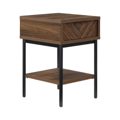 Better Homes & Gardens Wyatt Geo End Table, Walnut Finish