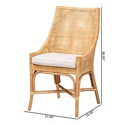 Baxton Studio Bella Natural Brown Rattan Dining Chair
