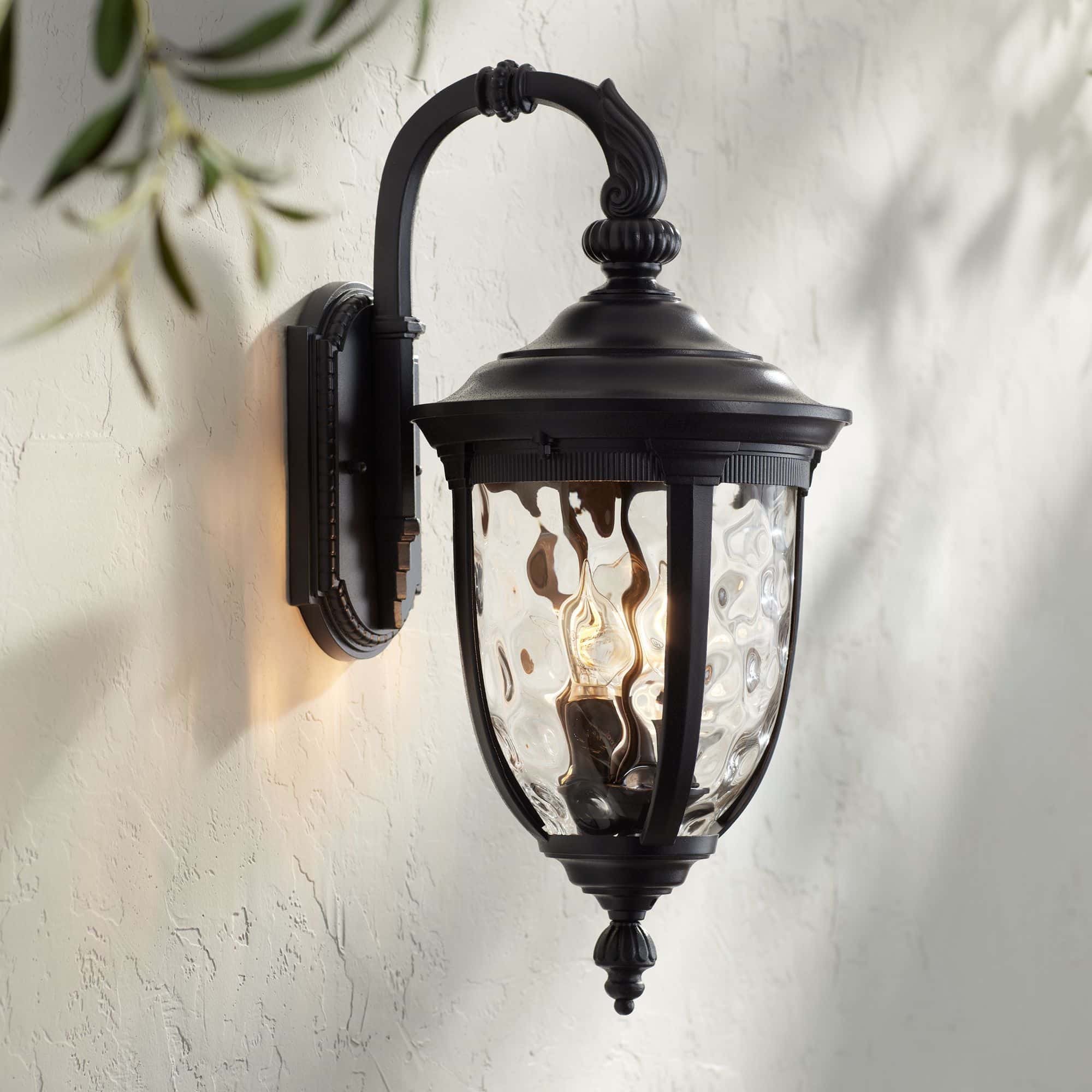 John Timberland Bellagio 20 1/2" High Black Downbridge Outdoor Wall Light