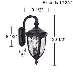 John Timberland Bellagio 20 1/2" High Black Downbridge Outdoor Wall Light