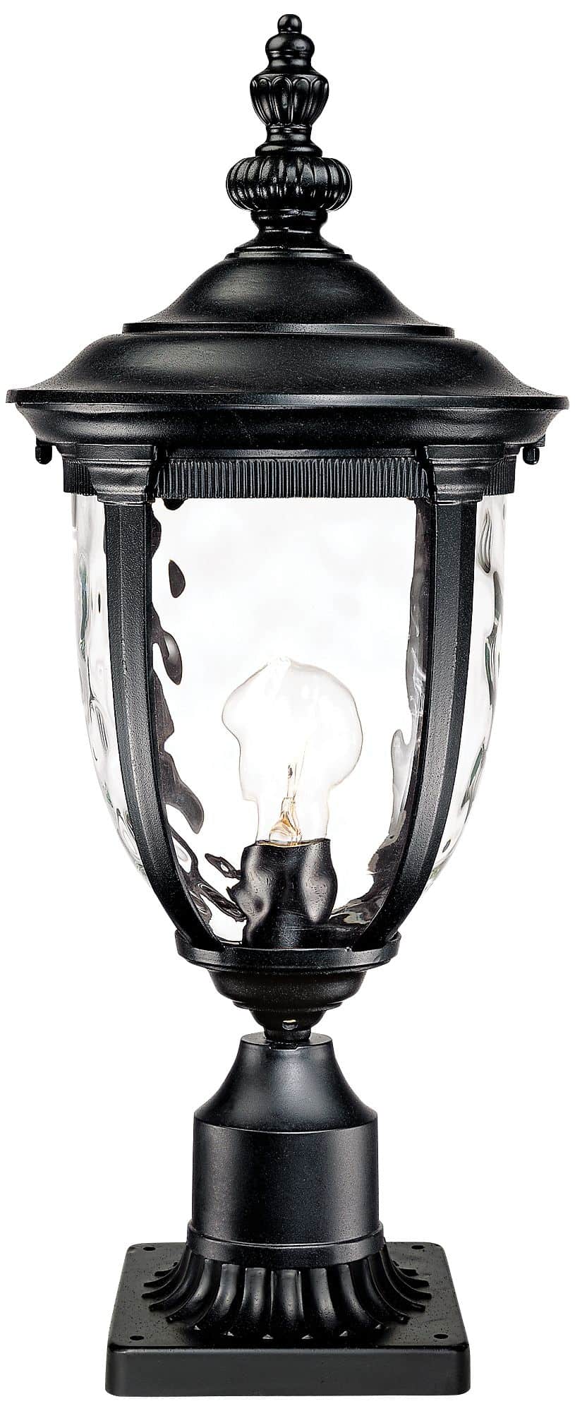 John Timberland Bellagio 22 3/4" High Black Traditional Post Light with Pier Adapter