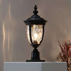 John Timberland Bellagio 22 3/4" High Black Traditional Post Light with Pier Adapter