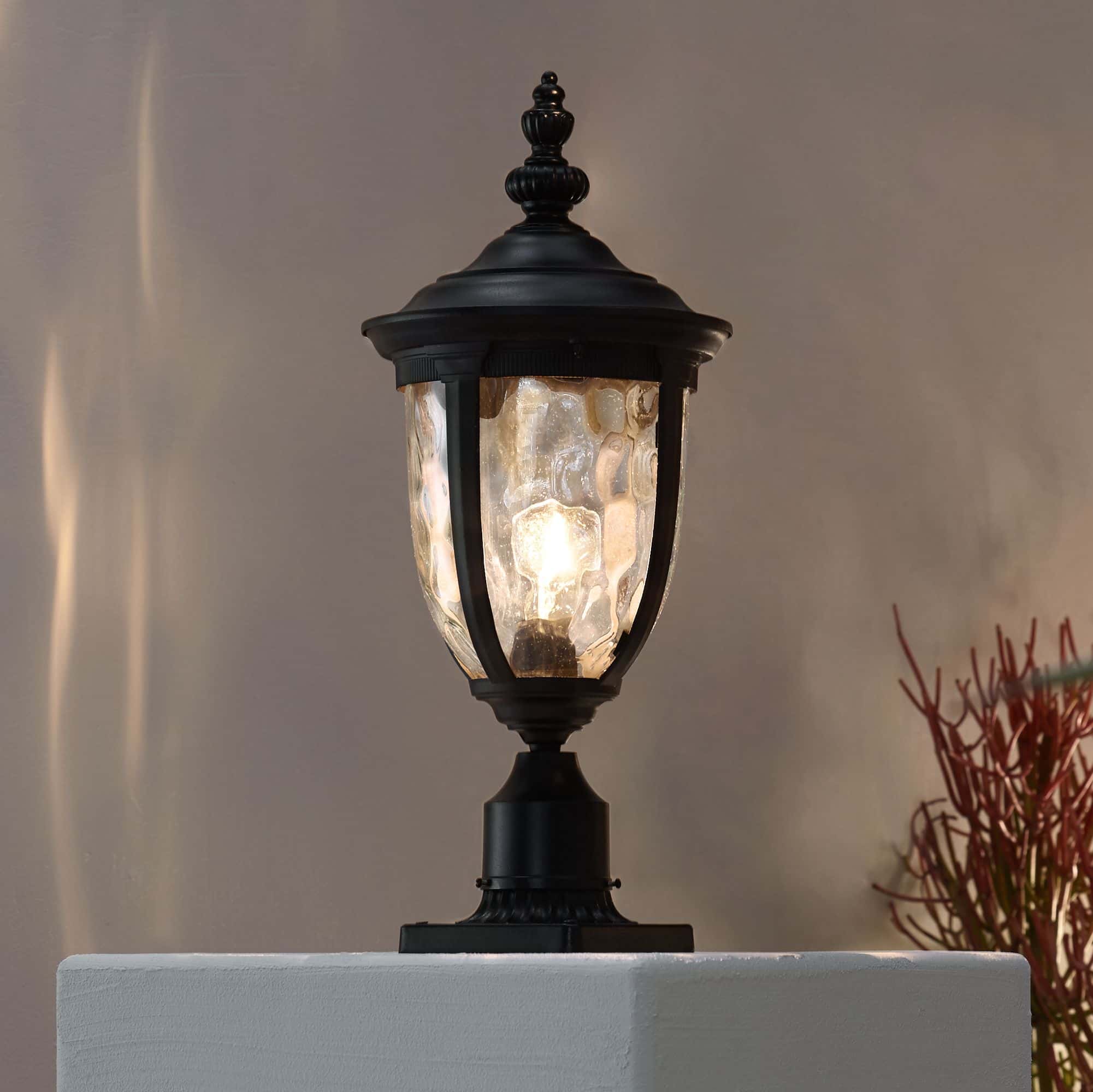 John Timberland Bellagio 22 3/4" High Black Traditional Post Light with Pier Adapter