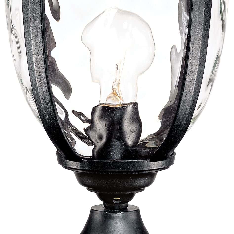 John Timberland Bellagio 22 3/4" High Black Traditional Post Light with Pier Adapter