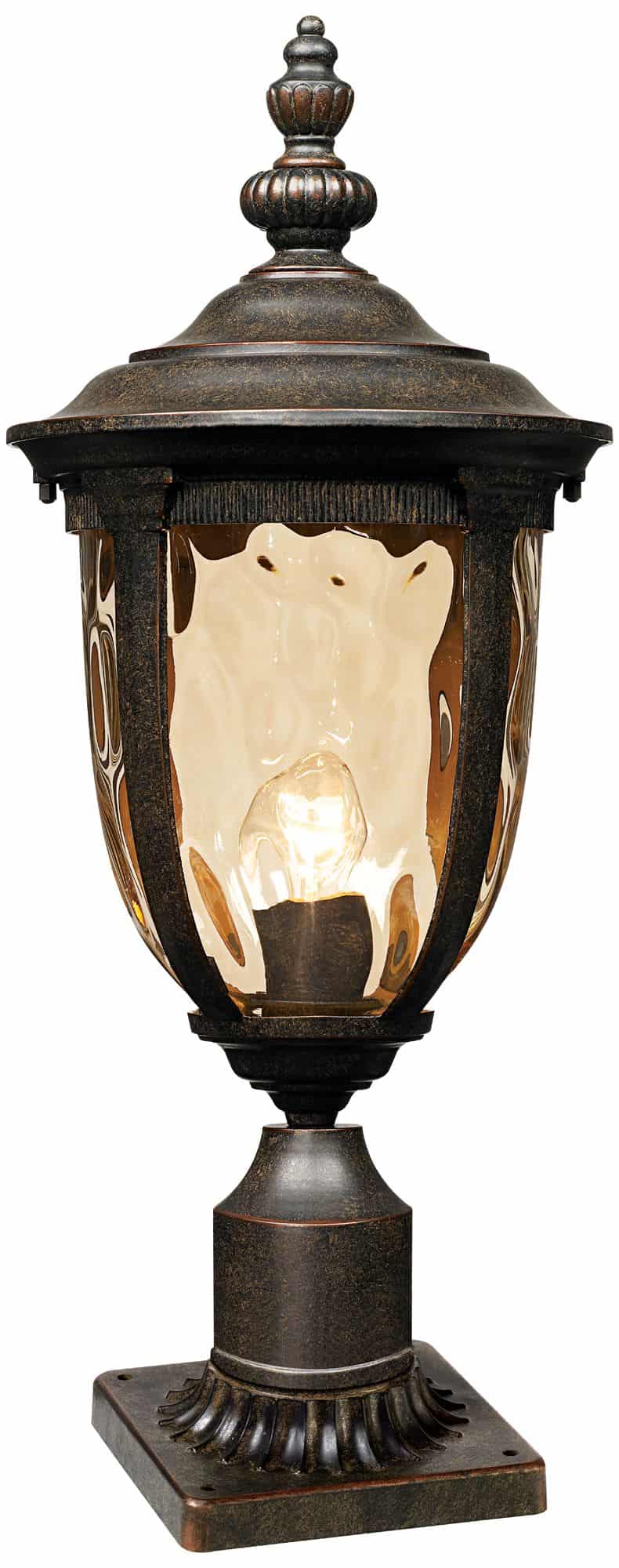 John Timberland Bellagio 22 3/4" High Bronze Post Light with Pier Mount Adapter