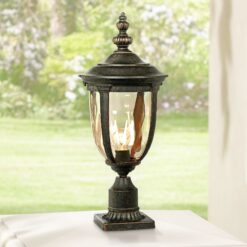 John Timberland Bellagio 22 3/4" High Bronze Post Light with Pier Mount Adapter