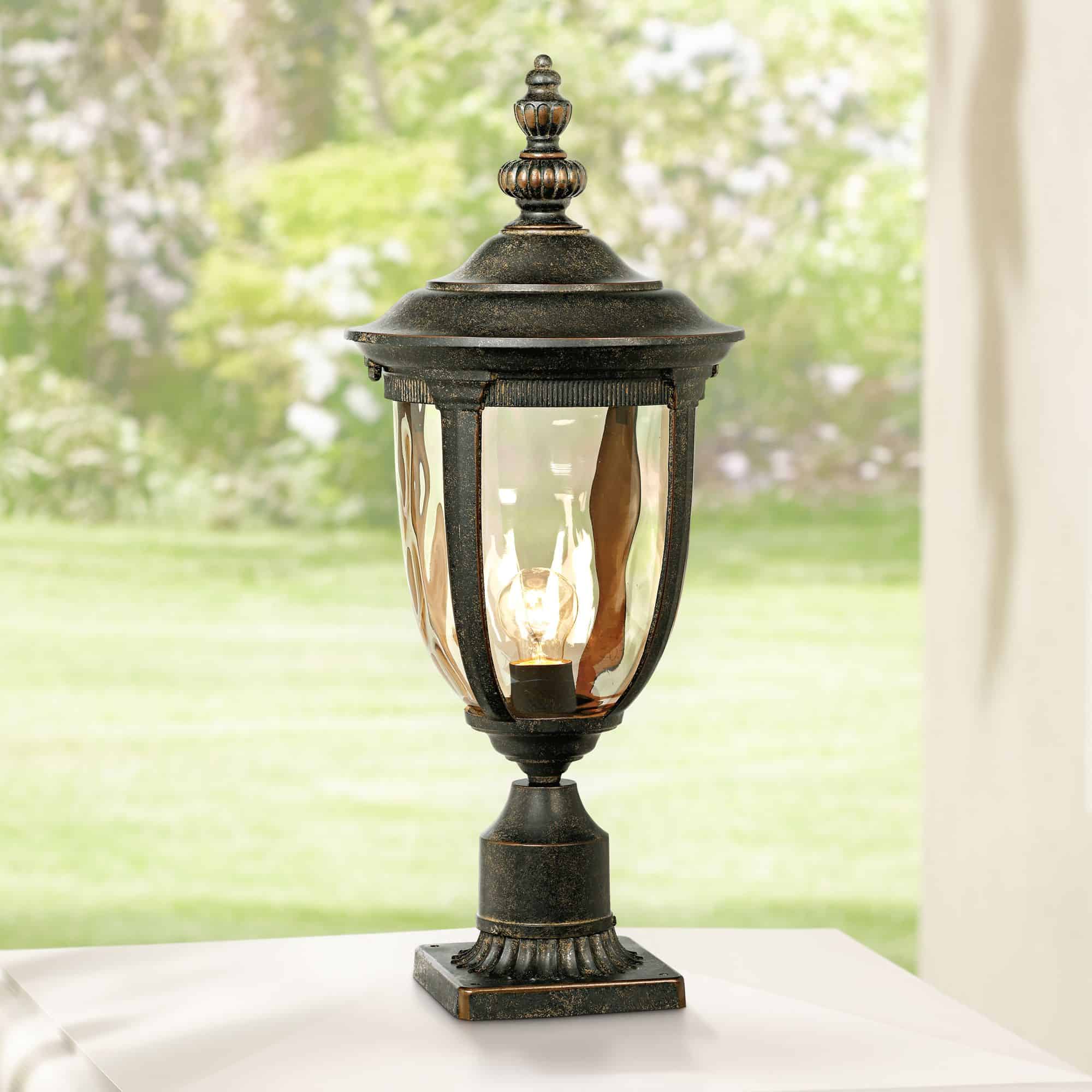 John Timberland Bellagio 22 3/4" High Bronze Post Light with Pier Mount Adapter
