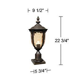 John Timberland Bellagio 22 3/4" High Bronze Post Light with Pier Mount Adapter