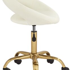 55 Downing Street Briar Gold and White Faux Leather Adjustable Office Chair