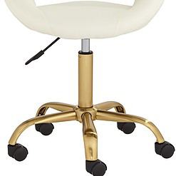55 Downing Street Briar Gold and White Faux Leather Adjustable Office Chair