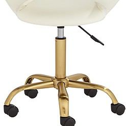 55 Downing Street Briar Gold and White Faux Leather Adjustable Office Chair