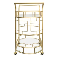 Better Homes & Gardens Fitzgerald Bar Cart with Matte Gold Metal Finish, 2-Tiers