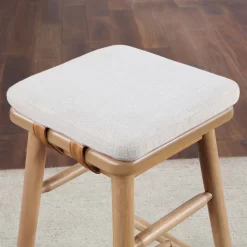 Better Homes & Gardens Springwood Barstool, Set of 2, Light Honey Finish