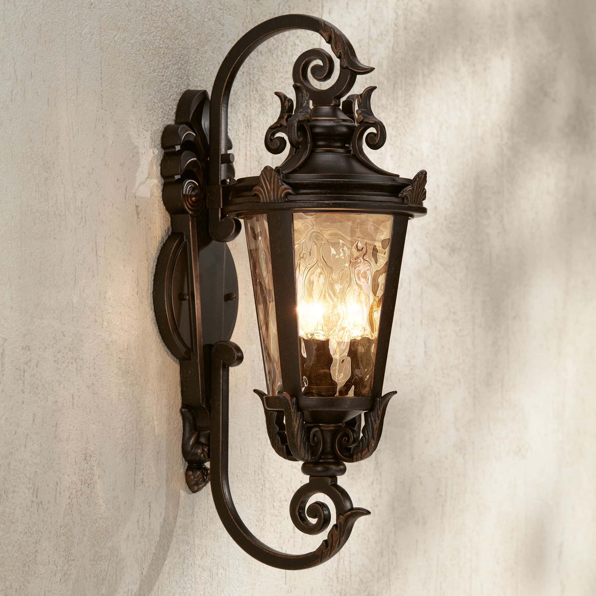 John Timberland Casa Marseille 21 1/2" Traditional Scroll Bronze Outdoor Wall Light