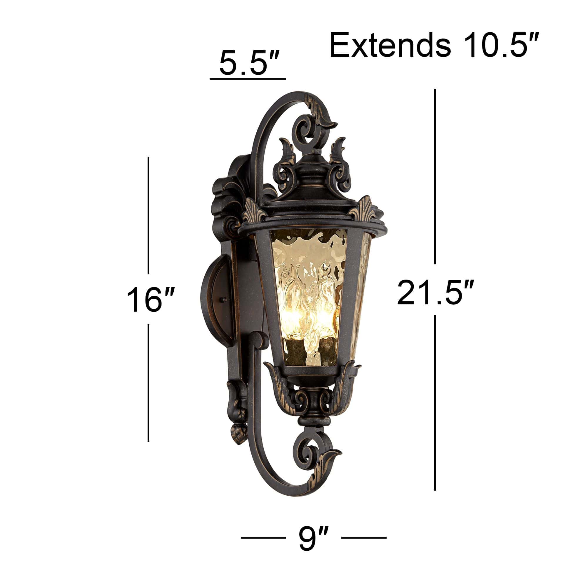 John Timberland Casa Marseille 21 1/2" Traditional Scroll Bronze Outdoor Wall Light