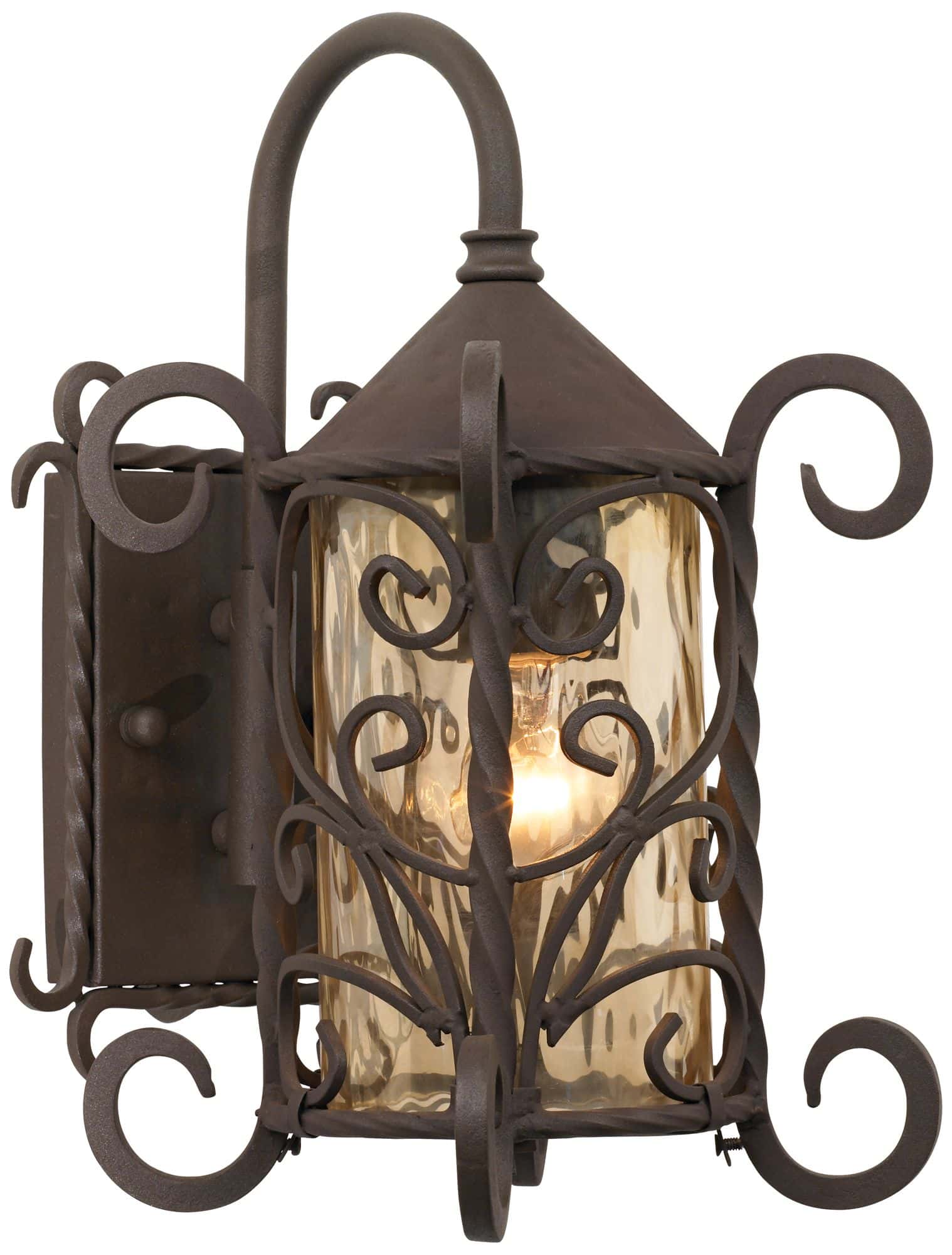 John Timberland Casa Seville 13 1/4" High Iron Scroll Traditional Outdoor Wall Light