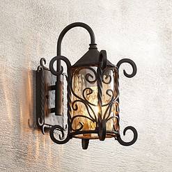 John Timberland Casa Seville 13 1/4" High Iron Scroll Traditional Outdoor Wall Light