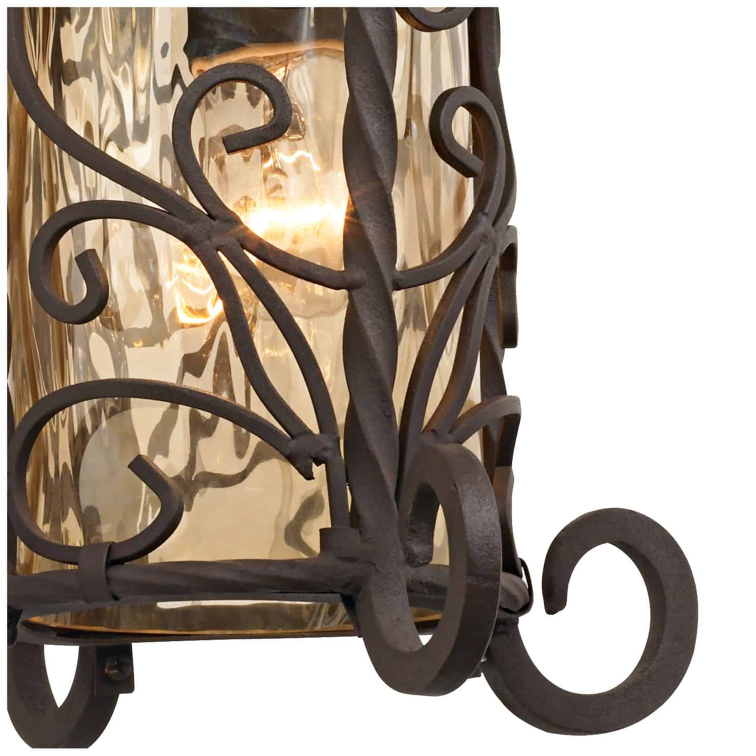 John Timberland Casa Seville 13 1/4" High Iron Scroll Traditional Outdoor Wall Light