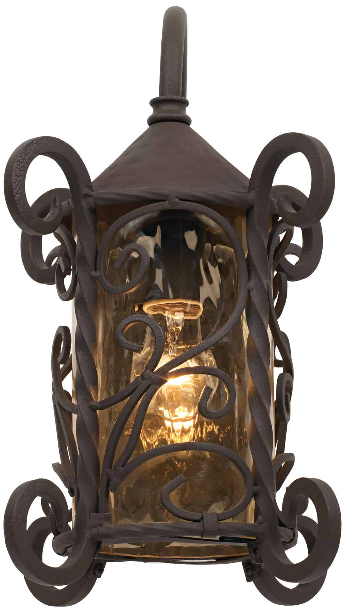 John Timberland Casa Seville 13 1/4" High Iron Scroll Traditional Outdoor Wall Light