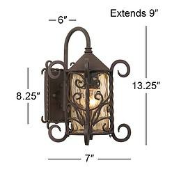 John Timberland Casa Seville 13 1/4" High Iron Scroll Traditional Outdoor Wall Light