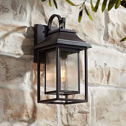 John Timberland Cecile 15 1/4" High Bronze Box Lantern Outdoor Wall Light