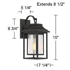 John Timberland Cecile 15 1/4" High Bronze Box Lantern Outdoor Wall Light