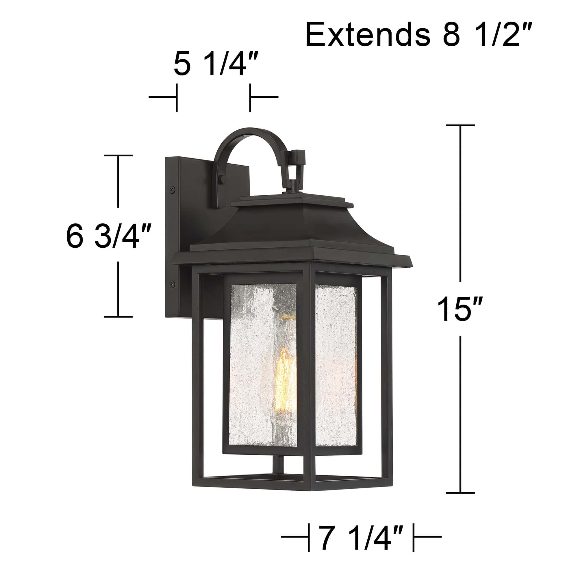 John Timberland Cecile 15 1/4" High Bronze Box Lantern Outdoor Wall Light