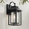 John Timberland Cecile 18 1/4" High Shiny Black Framed Box Outdoor Wall Light