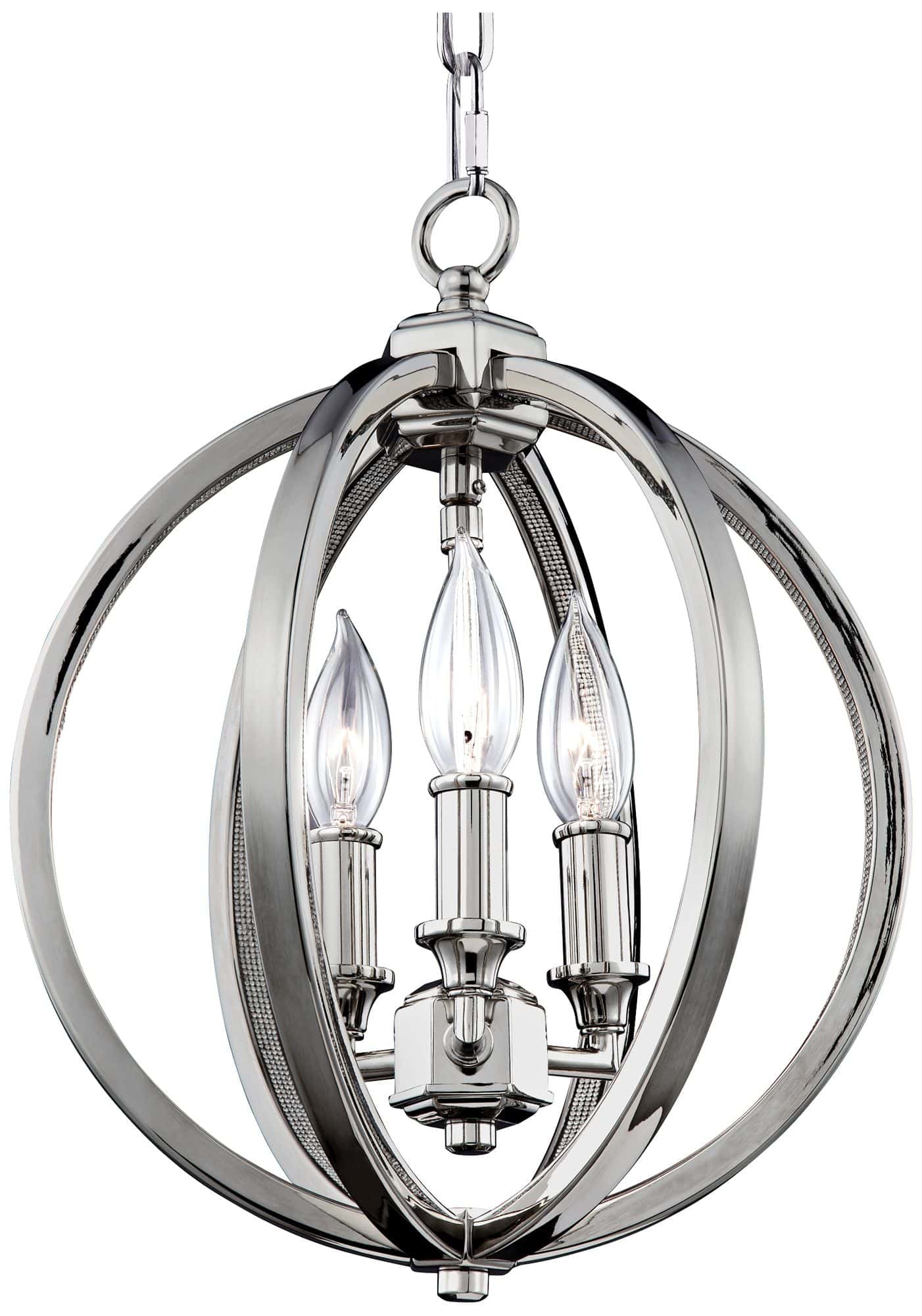 Generation Lighting Corinne 11 1/4" Wide Orb Globe Nickel and Crystal Mini Pendant