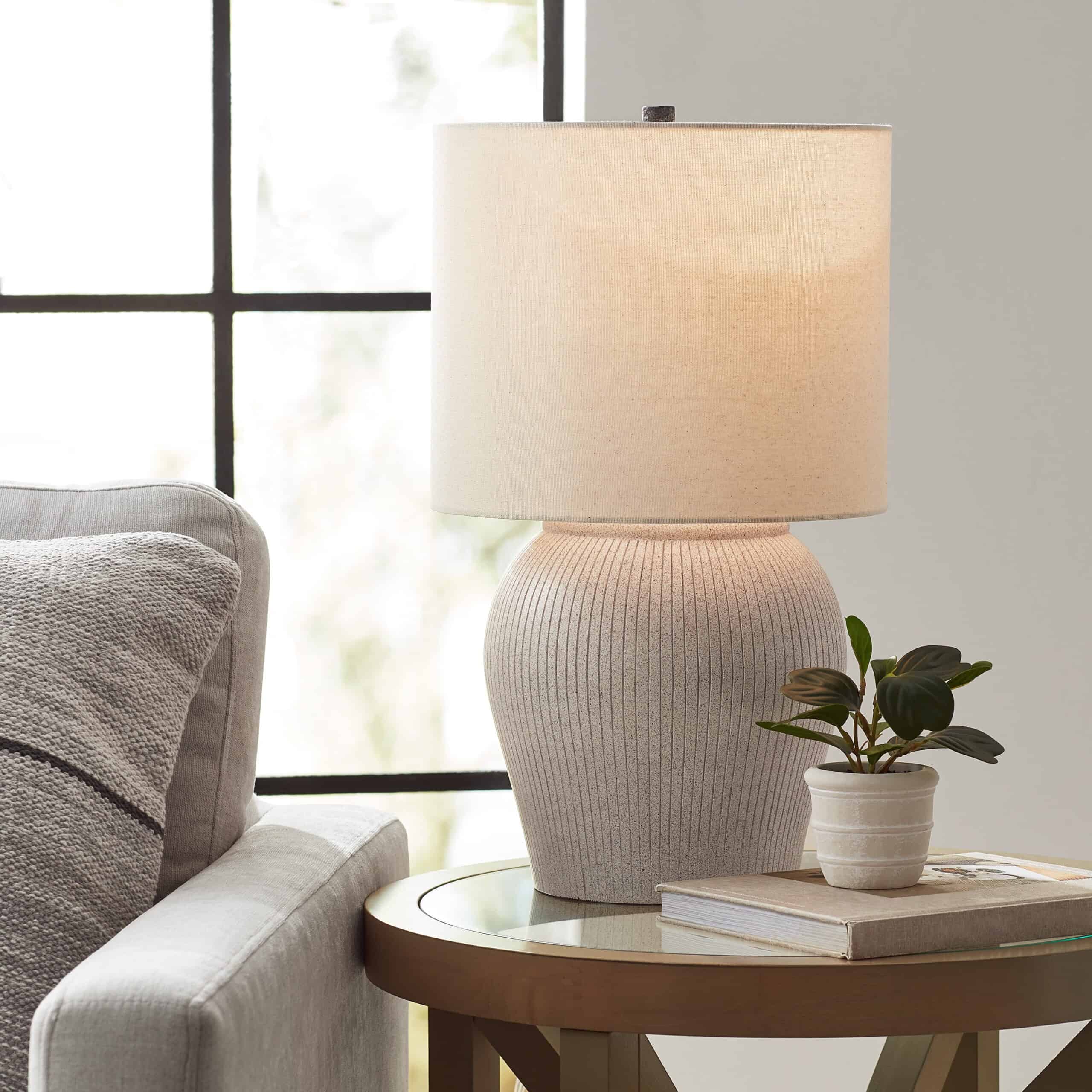 Better Homes & Gardens 21" Raw Sand Table Lamp with Shade by Dave & Jenny Marrs