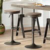 LumiSource Dakota Brown Antique Adjustable Swivel Bar Stools Set of 2