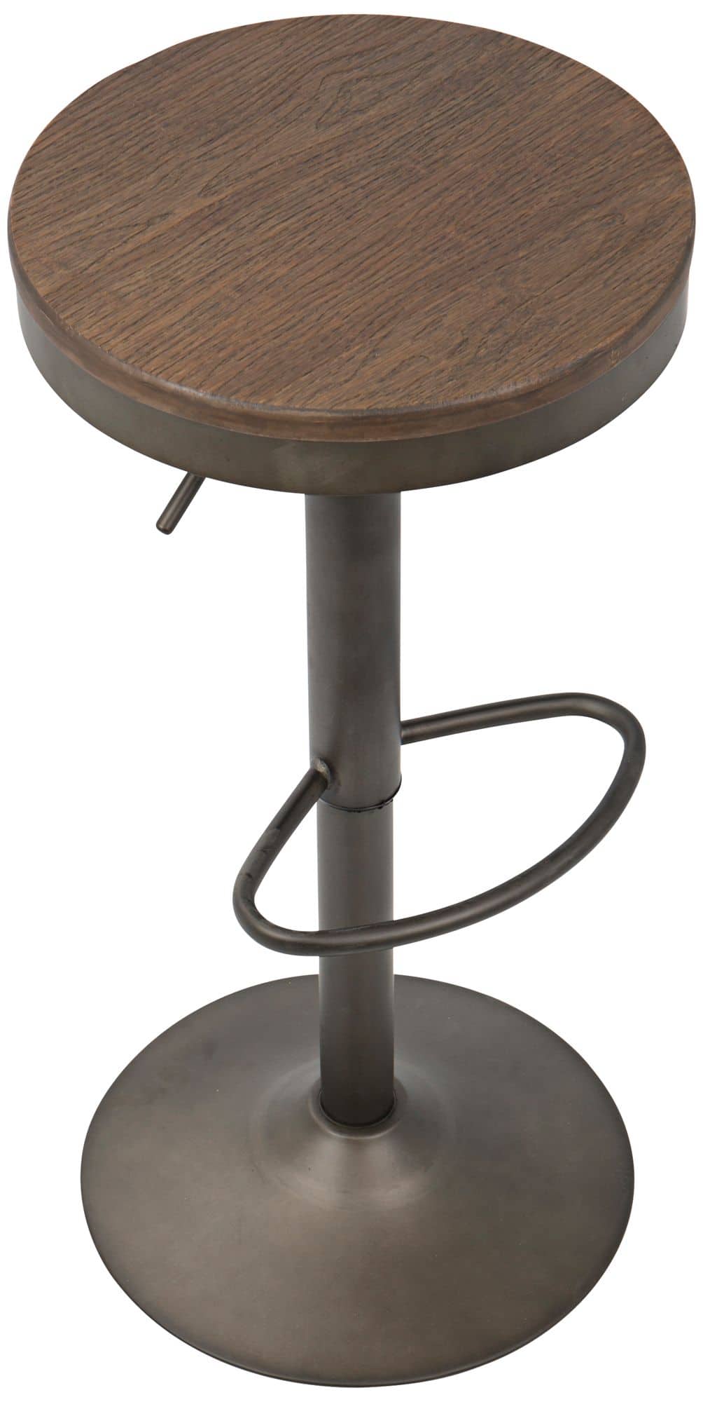 LumiSource Dakota Brown Antique Adjustable Swivel Bar Stools Set of 2