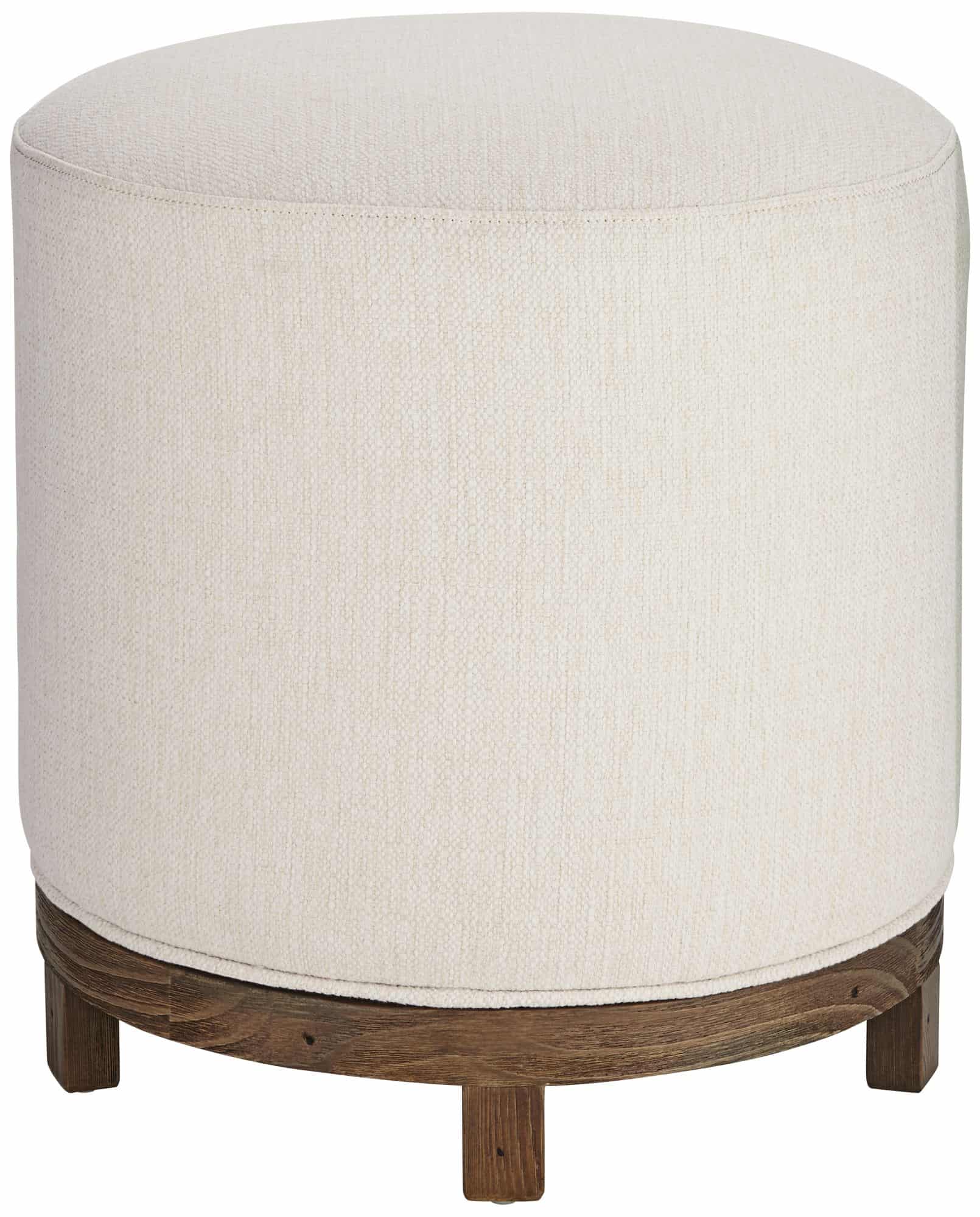 55 Downing Street Daniel 22" High Zeus Pearl Fabric Swivel Dining Stool