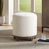 55 Downing Street Daniel 22" High Zeus Pearl Fabric Swivel Dining Stool
