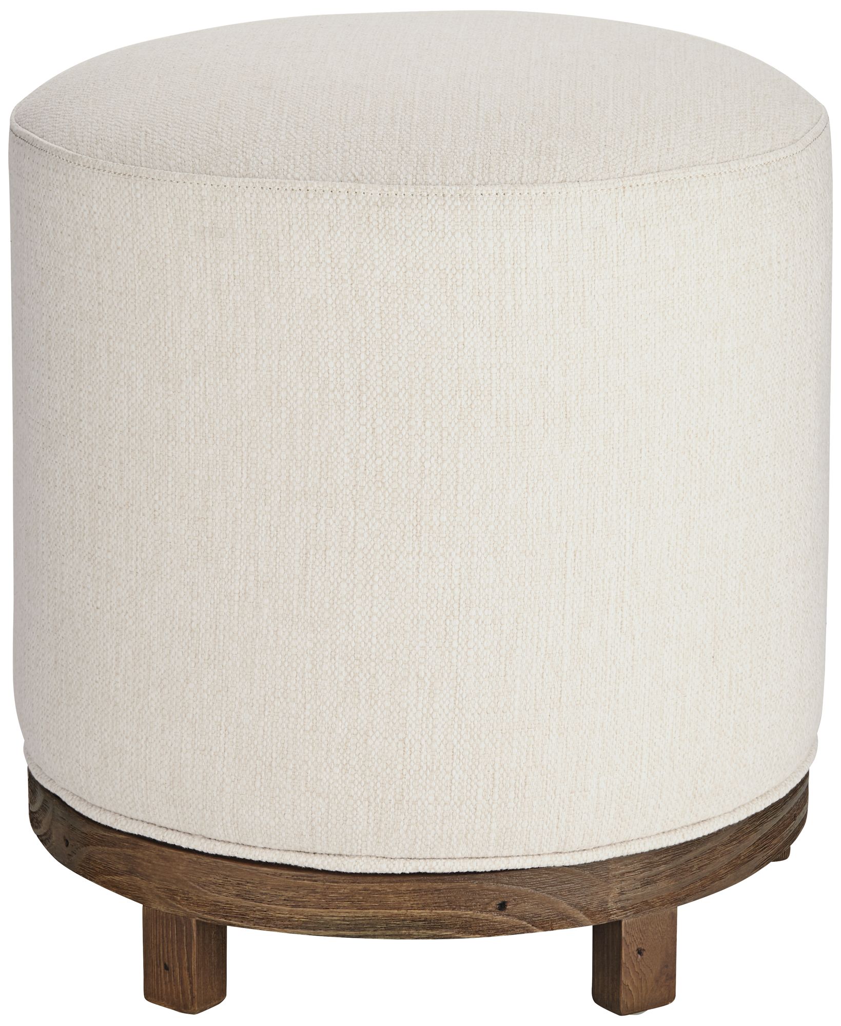 55 Downing Street Daniel 22" High Zeus Pearl Fabric Swivel Dining Stool