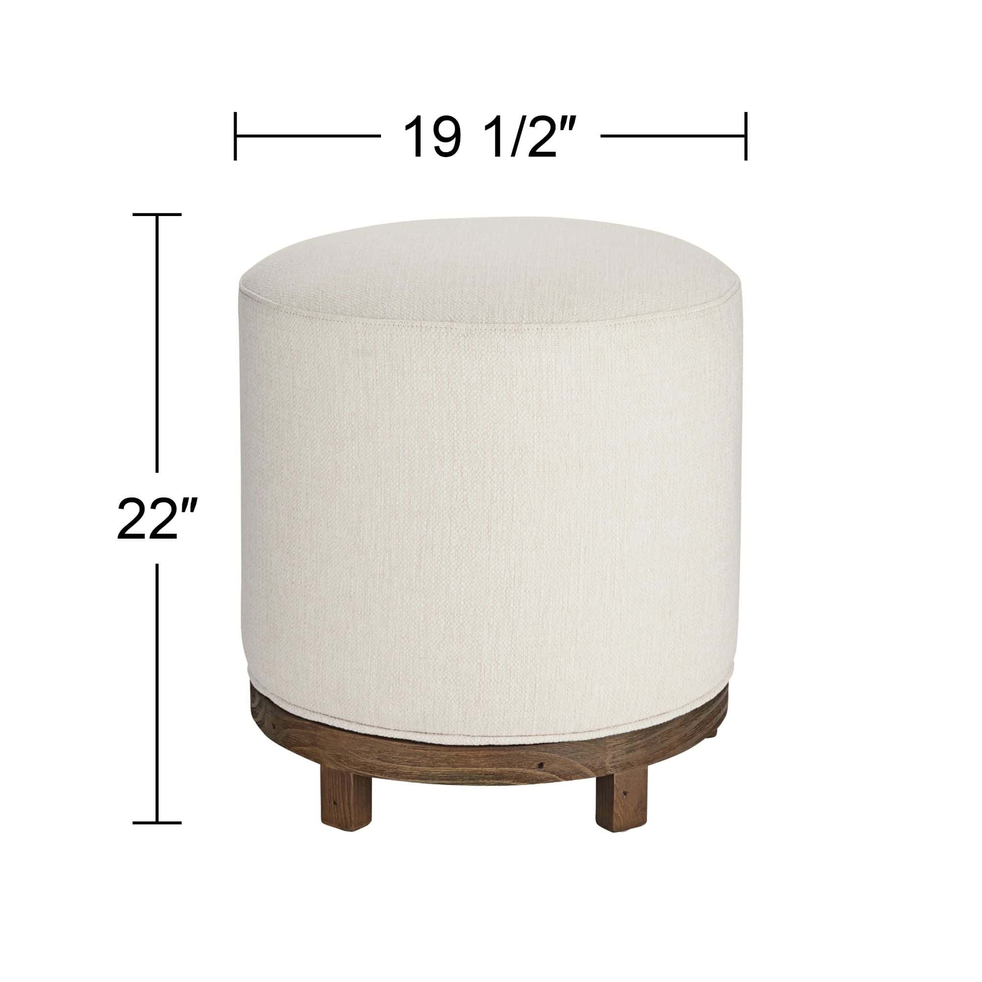 55 Downing Street Daniel 22" High Zeus Pearl Fabric Swivel Dining Stool