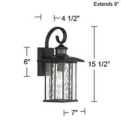 John Timberland Deaver 15 1/2" Matte Black Motion Sensor Outdoor Wall Light