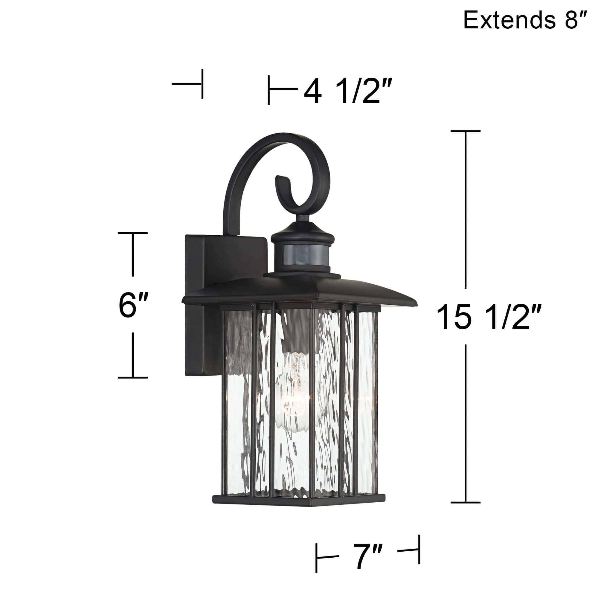 John Timberland Deaver 15 1/2" Matte Black Motion Sensor Outdoor Wall Light