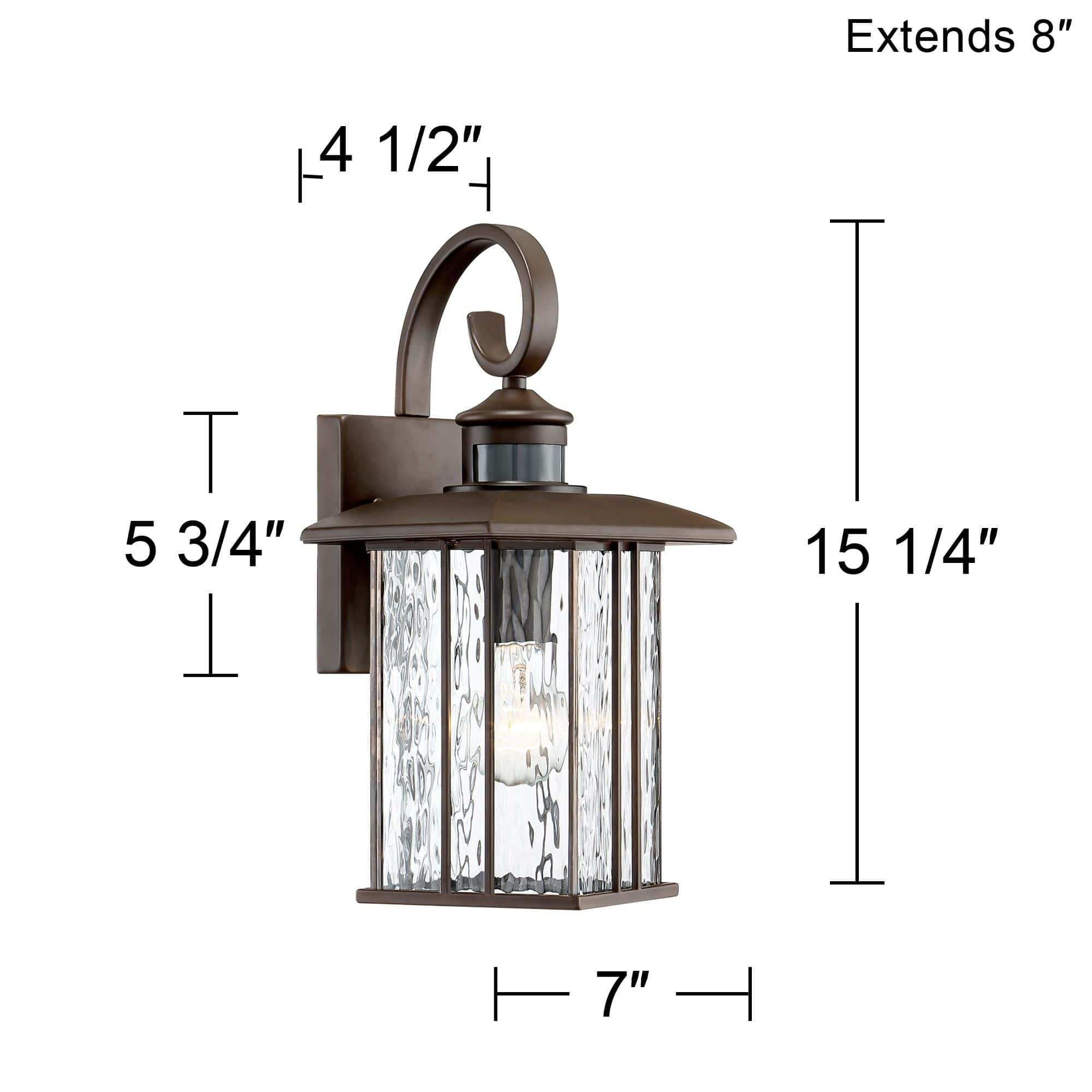 John Timberland Deaver 15 1/4" High Bronze Motion Sensor Outdoor Wall Light Set of 2