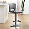 Sunpan Modern Donovan Gray Faux Leather Adjustable Swivel Bar Stool