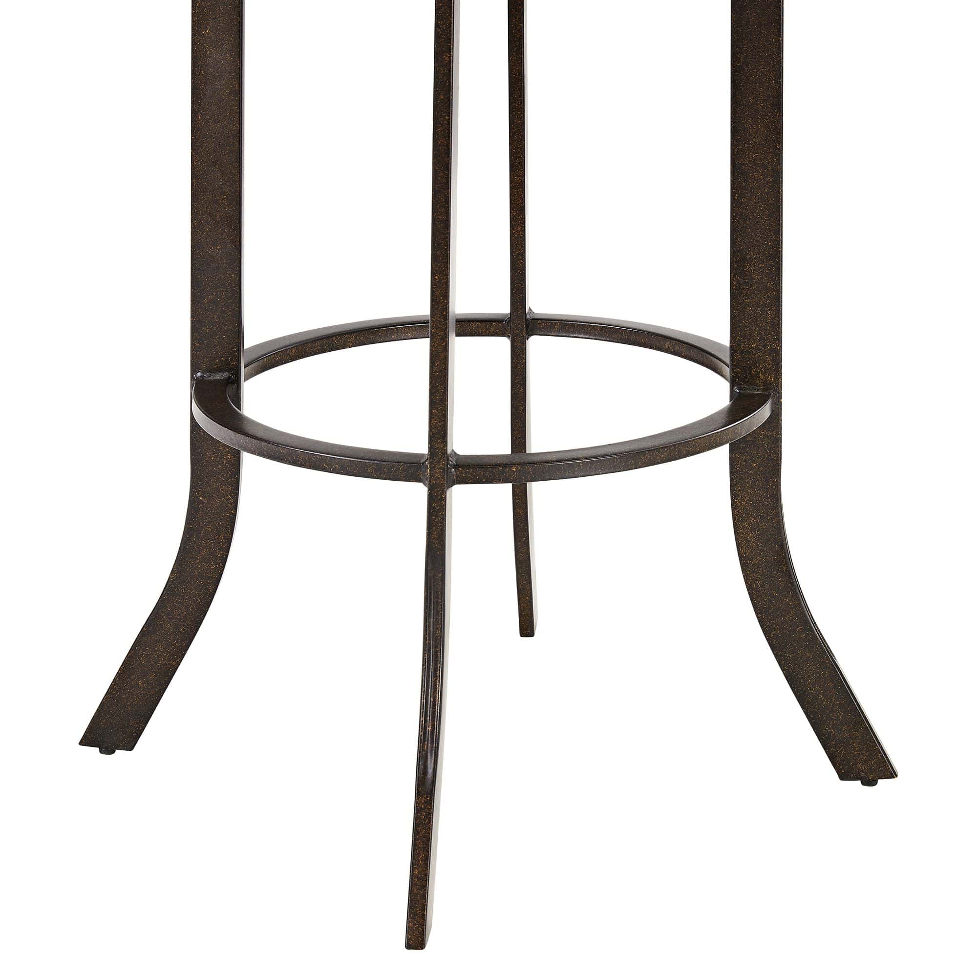 Armen Living Edy 30" Brown Faux Leather Swivel Barstool