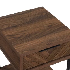 Better Homes & Gardens Wyatt Geo End Table, Walnut Finish