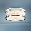 Flush Mount 16" Wide Polished Nickel Drum LED Ceiling Light