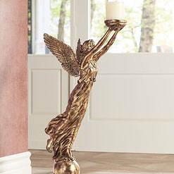 Dahlia Studios Golden Angel 38 1/2" High Statue Candle Holder