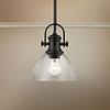 Golden Lighting Hines 7" Black and Clear Glass Mini Pendant Light