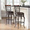 Kensington Hill Hartley 30" Wood and Bronze Metal Swivel Bar Stools Set of 2