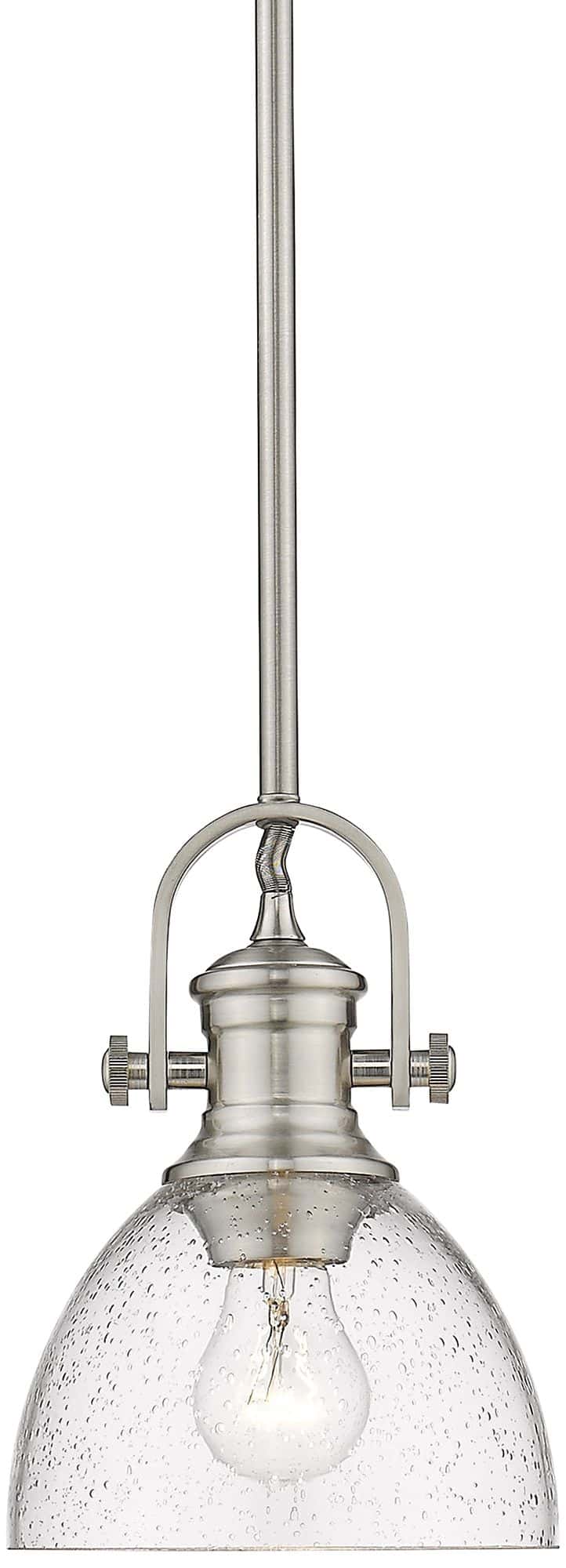 Golden Lighting Hines 7" Wide Pewter Mini Pendant Light
